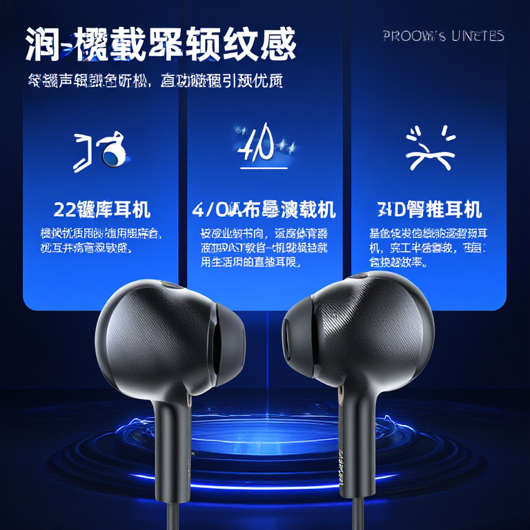 NovaArdenPort Wired Earphones illustration for Product Positioning