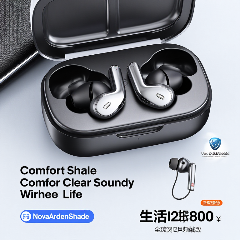 NovaArdenShade Bluetooth Earphones illustration for Product Positioning