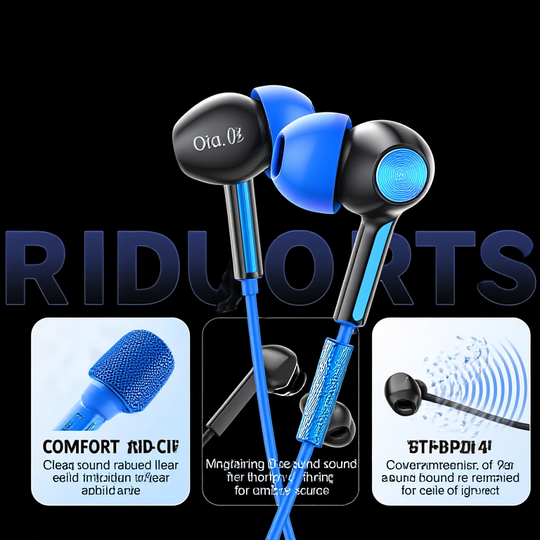 NovaArdenStone Wired Earphones illustration for Product Positioning