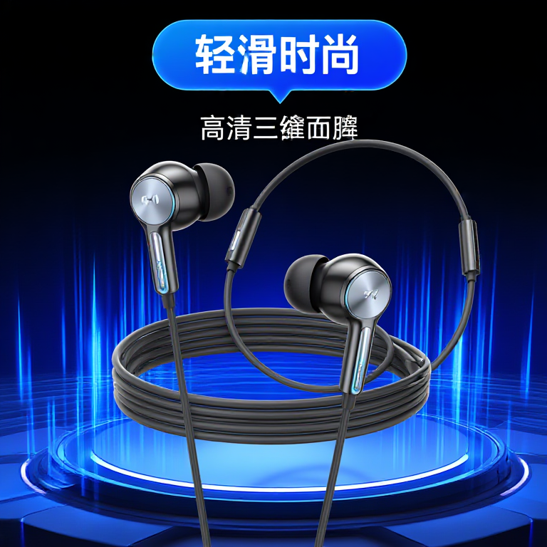 NovaArdenStream Wired Earphones illustration for Product Positioning